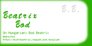 beatrix bod business card